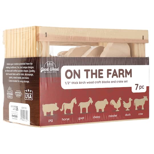 Good Wood by Leisure Arts&#xAE; On the Farm Crate Set